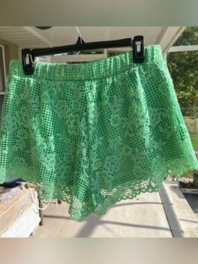 Future Collective by Gabriella Kareffa Johnson Greem lace shorts
